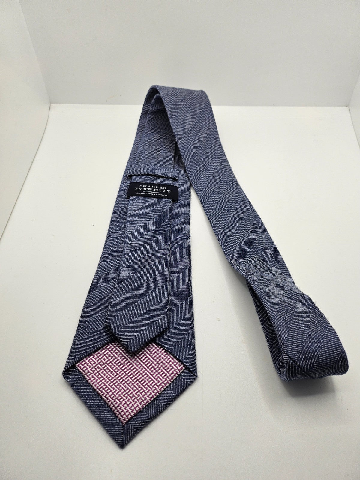 Charles Tyrwhitt Light Blue Herringbone Silk Tie