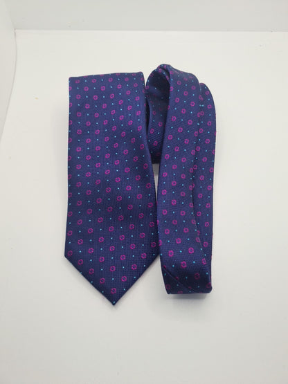 M & S Blue Purple Circle Mens Silk Tie Classic Designer Necktie Formal Vintage Mens Tie UK BX6