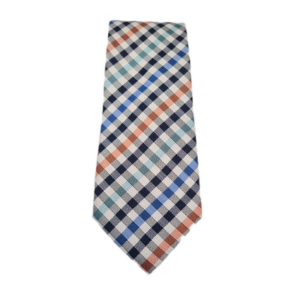 Hawes & Curtis Grey Plaid Pattern Silk Tie | Designer Mens Tie UK  BX10