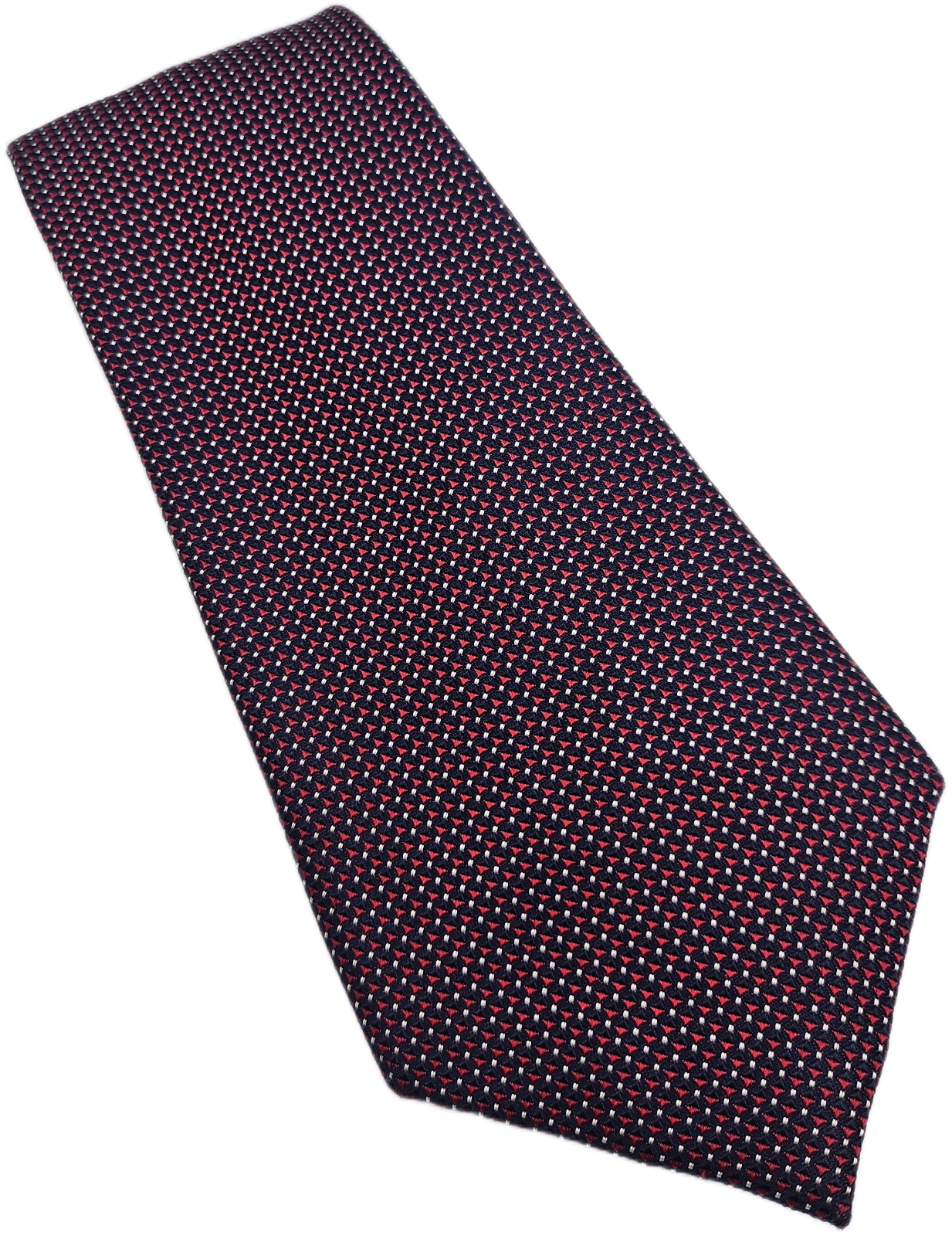 Hawes & Curtis Navy Red Micro Geometric Weave Silk Tie