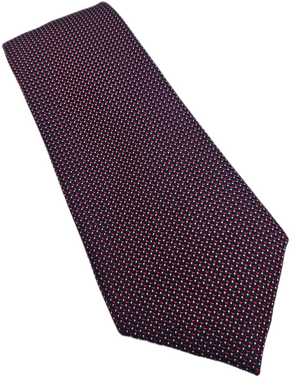 Hawes & Curtis Navy Red Micro Geometric Weave Silk Tie
