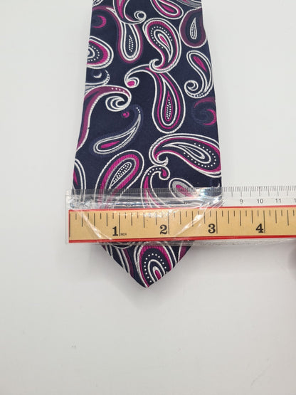 Harvey James Blue Paisley Pattern Mens Silk Tie Classic Designer Necktie Paisley Vintage Mens Tie UK BX12
