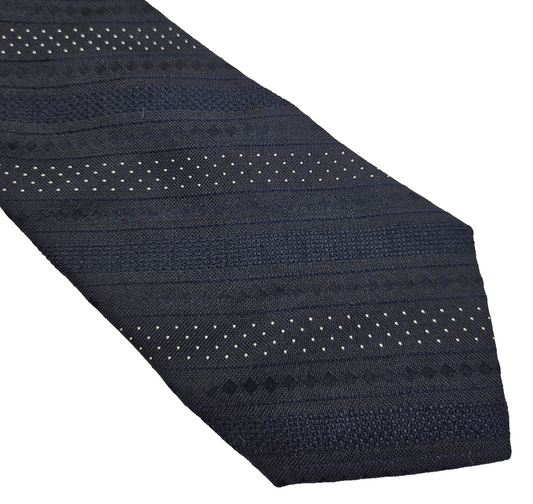 Christian Dior Blue Woven Stripe Silk Tie