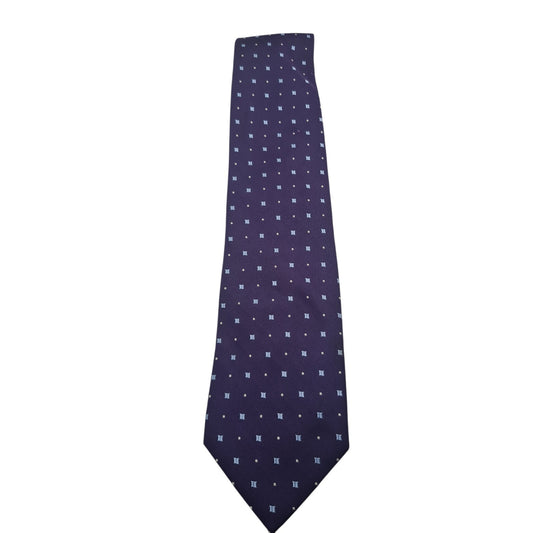 Hawes & Curtis Men's 100% Silk Tie Purple Geometric Pattern Formal Party Buy 2 G