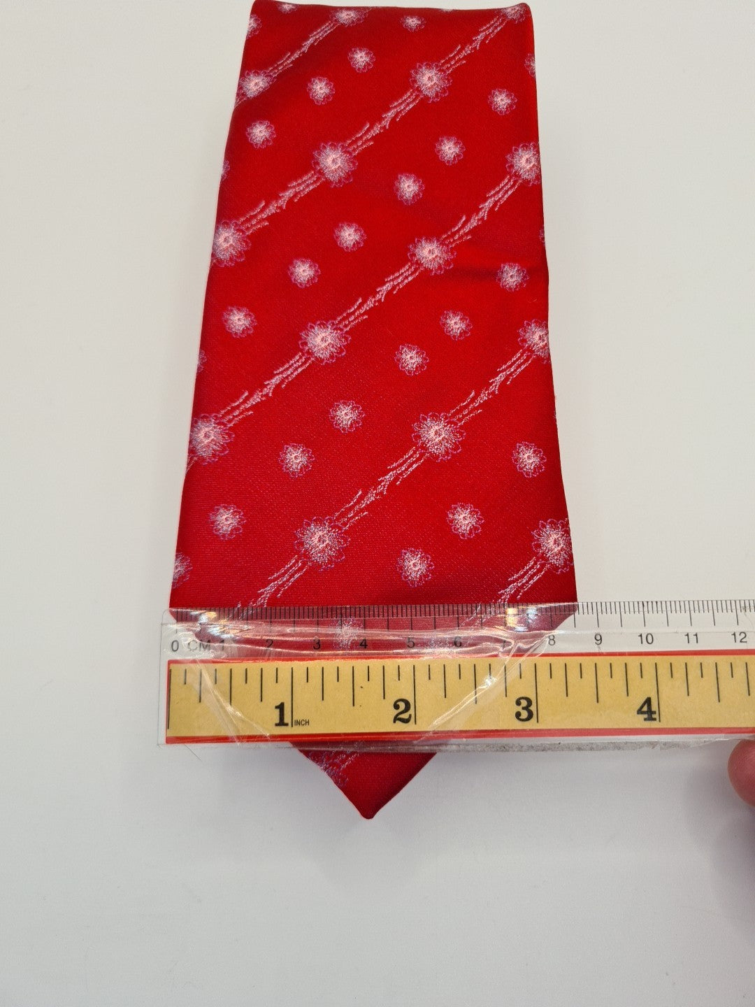 John Francomb Red Retro pattern Wedding Silk Tie | Designer Mens Tie UK Vintage Mens Tie UK BX14