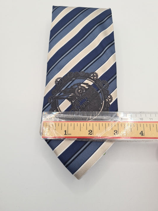 Blue Alternative Crow Tie Reworked Vintage Mens Tie UK | Statement Novelty Vintage Mens Tie UK BX13