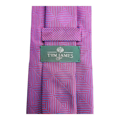 Tom James Red & Blue Wedding formal Neck tie  Silk Tie
