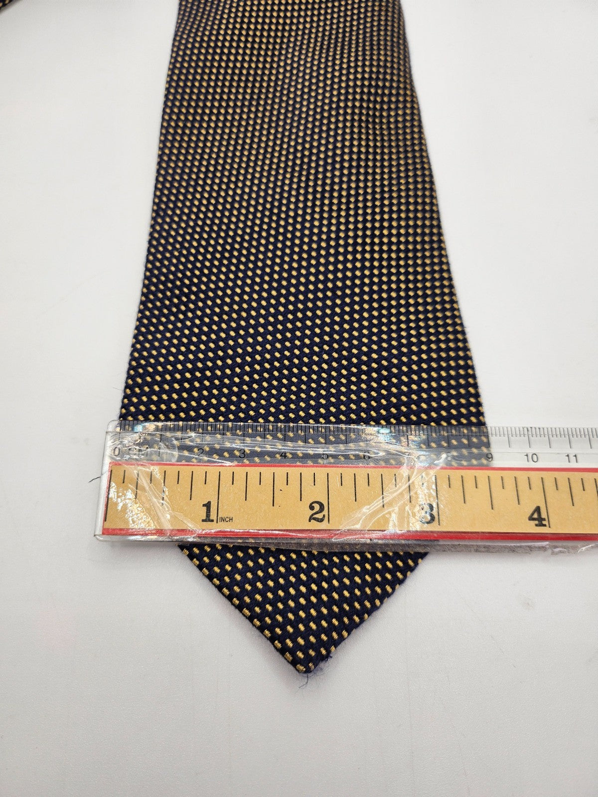 Aquascutum Mens Silk Tie Yellow Polka Dot Textured Vtg Retro Wedding Neck Tie R1
