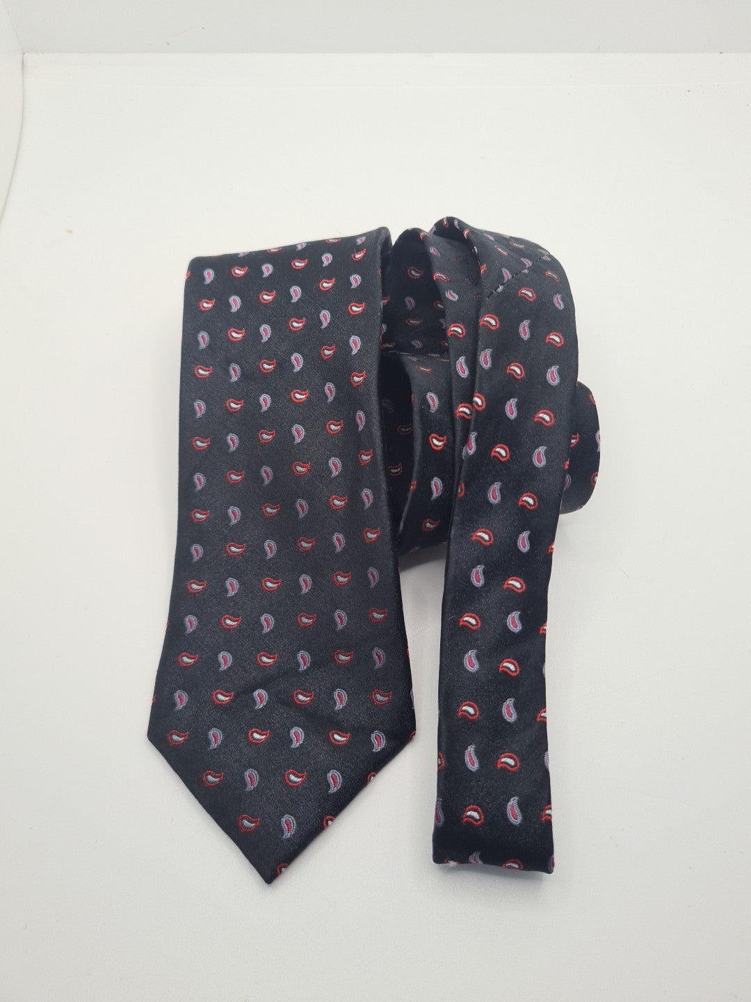 Van Buck Black Paisley Mens Silk Tie Classic Designer Necktie Formal Paisley Vintage Mens Tie UK BX6