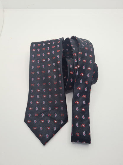 Van Buck Black Paisley Mens Silk Tie Classic Designer Necktie Formal Paisley Vintage Mens Tie UK BX6