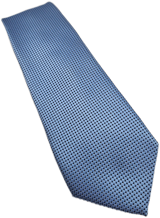 Designer Silk Tie Mens Blue Navy Geometric Textured Wedding Retro Neck Tie BX23