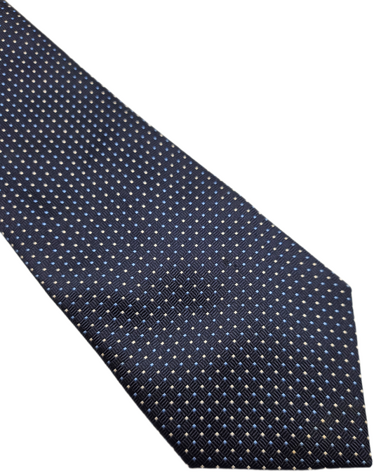 Austin Reed Navy Blue Micro Square Pin Dot Silk Tie
