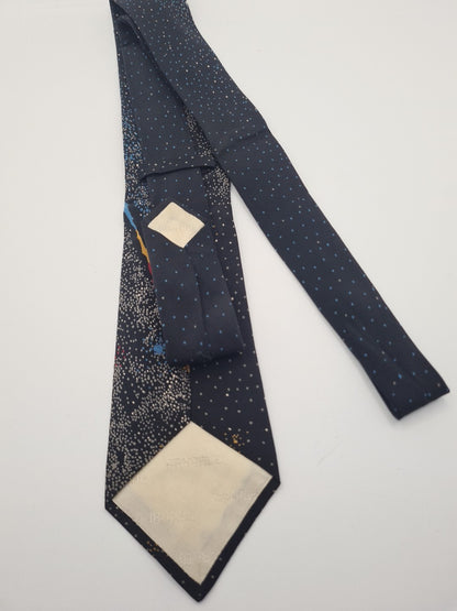 Vintage Retro Black Pattern Spotty Mens Silk Tie Classic Designer Necktie Spotted Vintage Mens Tie UK BX12
