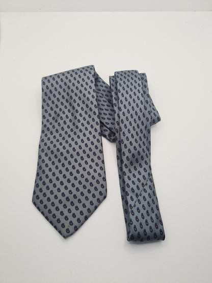 Vintage Liberty grey paisley Mens Silk Tie Classic Designer Necktie Formal Paisley Vintage Mens Tie UK BX10