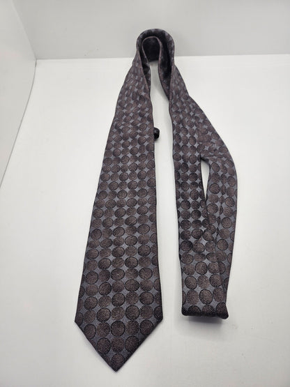 Reiss Silk Tie Mens Grey Geometric Designer Classic Vintage Retro Neck Tie BX20