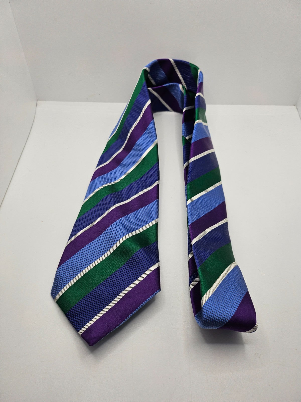 Charles Tyrwhitt Blue Purple Striped Silk Tie