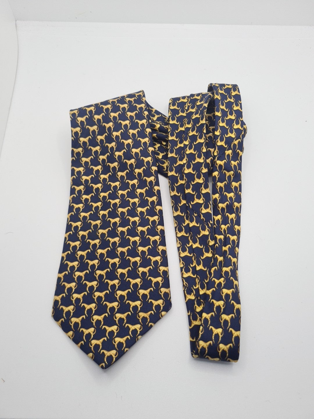 Simpson Horse pattern Blue Mens Silk Tie Classic Designer Necktie Formal Vintage Mens Tie UK BX10