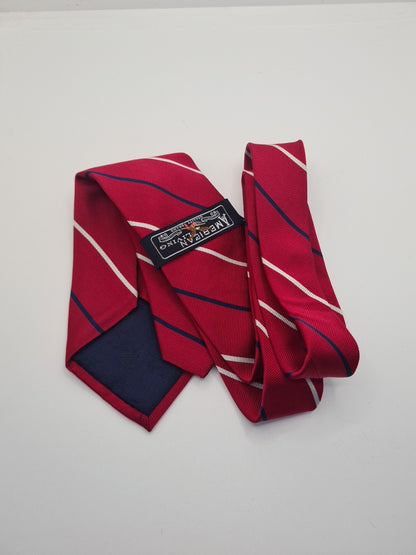 American Eagle Red NWT Stripe Mens Silk Tie Classic Designer Necktie Striped Vintage Mens Tie UK BX7