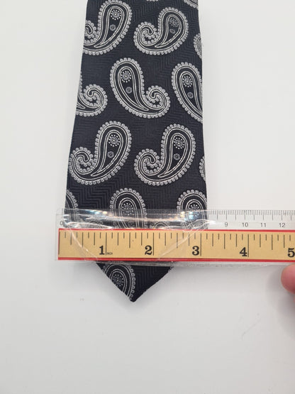 William Hunt Black Paisley Mens Silk Tie Classic Designer Necktie Paisley Vintage Mens Tie UK BX12