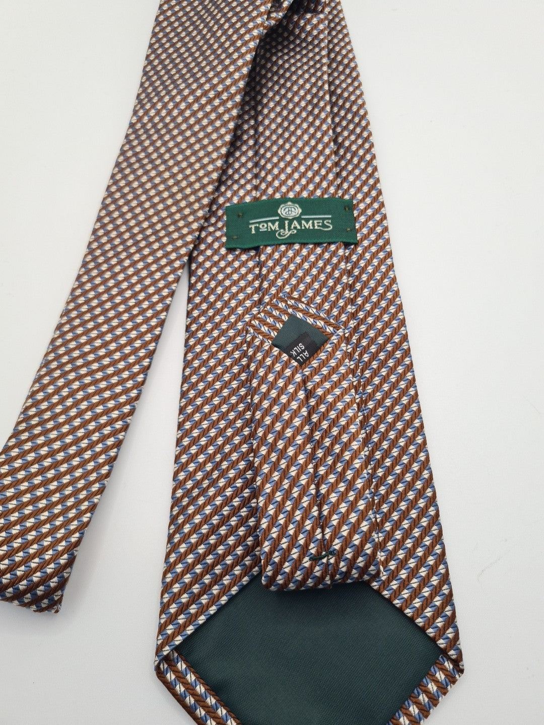 Tom James Brown Stripe Mens Silk Tie Classic Designer Necktie Striped Vintage Mens Tie UK BX13