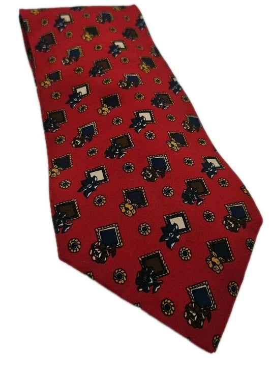 Hawes & Curtis Red Vintage Pattern Mens Silk Tie Wedding Formal Neck Tie BX13