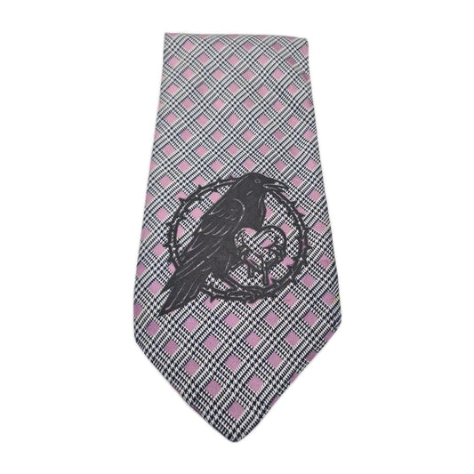 Alternative Crow Tie | Reworked Vintage Mens Tie UK | Statement Novelty BX11