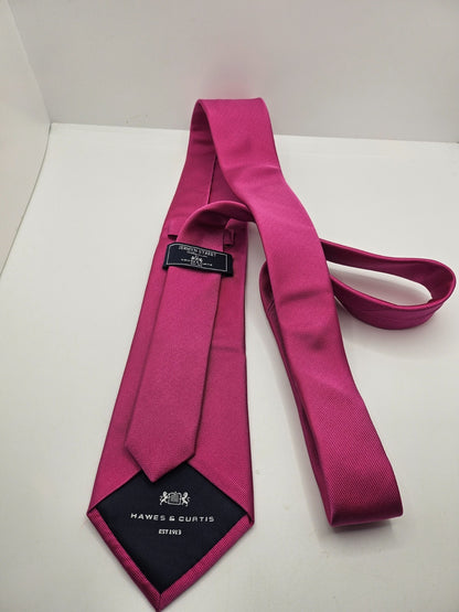 Hawes & Curtis Magenta Pink Textured Silk Tie