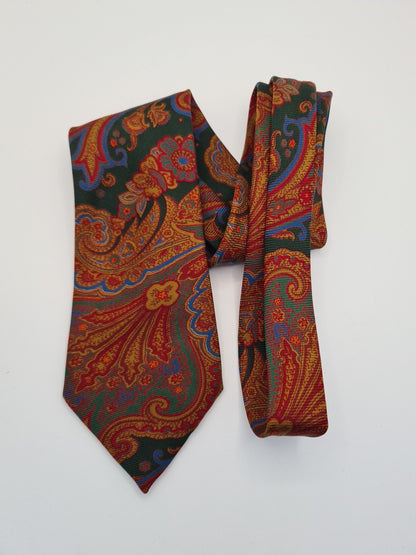 Coles Green paisley Vintage Pattern Silk Tie | Designer Mens Tie UK Paisley Vintage Mens Tie UK BX13