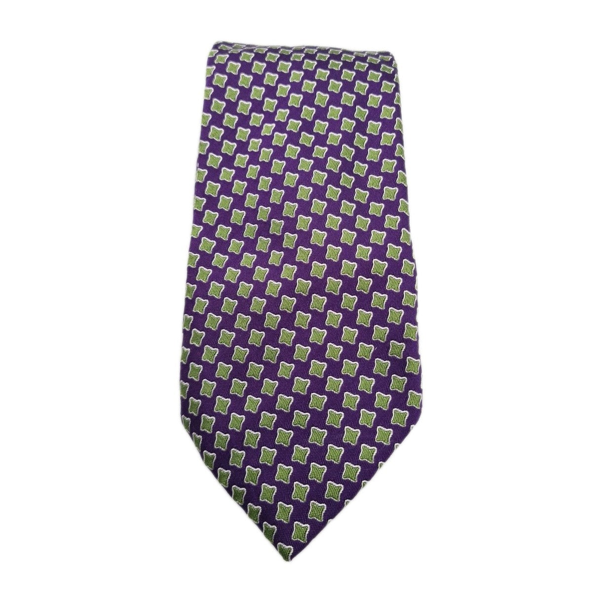 Purple Green Pattern Mens Silk Tie Classic Designer Necktie Vintage Mens Tie UK BX11
