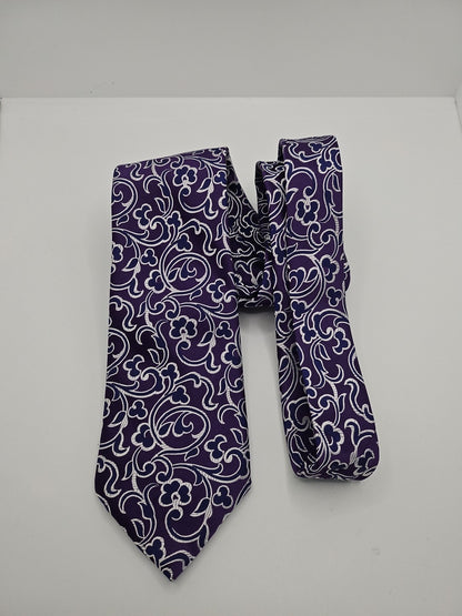 Van Buck Purple Floral Pattern Mens Silk Tie Wedding Formal Neck Tie BX17
