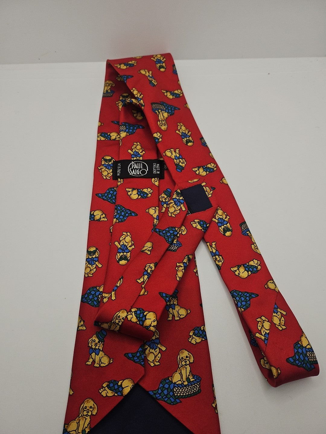 Vintage Red Dog/Puppy Print Mens Silk Tie Wedding Formal Neck Tie BX18