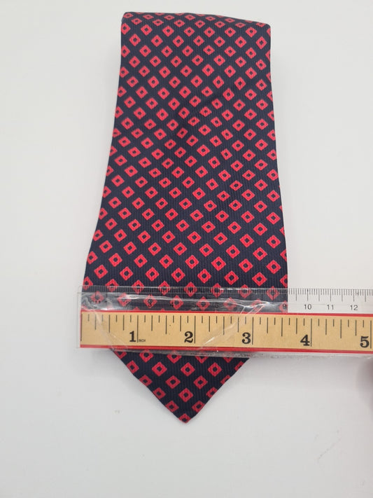 Fumangalli Red Geometric Pattern Red Mens Silk Tie Classic Designer Necktie Geometric Vintage Mens Tie UK BX8