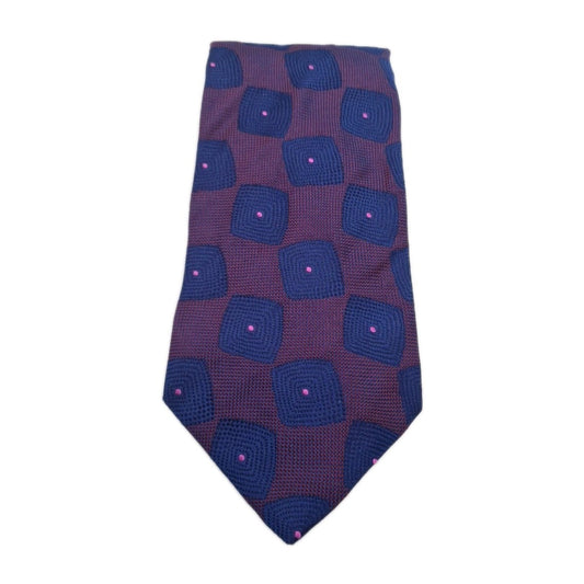 Rodderick Charles Purple geometric Mens Silk Tie Classic Designer Necktie Geometric Vintage Mens Tie UK BX7