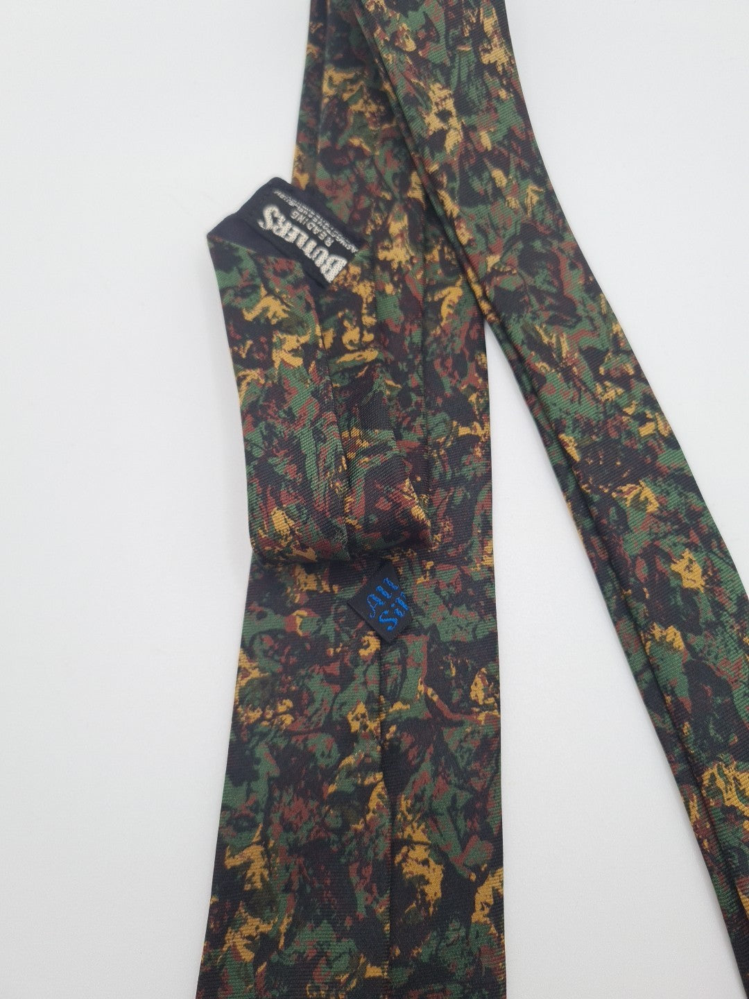 Vintage Butlers Skinny Mod Style Mens Silk Tie Classic Designer Necktie Vintage Mens Tie UK BX12