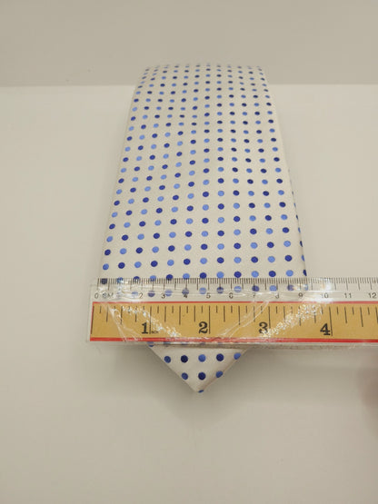 Charles Tyrwhitt Silk Tie Mens White Blue Polka Dots Classic Y2k Neck Tie BX11