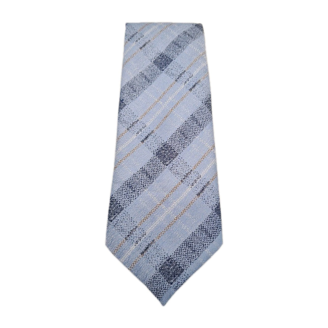 Blue Check Tartan pattern Wedding Formal Silk Tie | Designer Mens Tie UK Vintage Mens Tie UK BX14