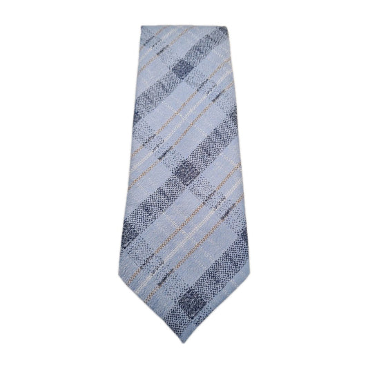 Blue Check Tartan pattern Wedding Formal Silk Tie | Designer Mens Tie UK Vintage Mens Tie UK BX14