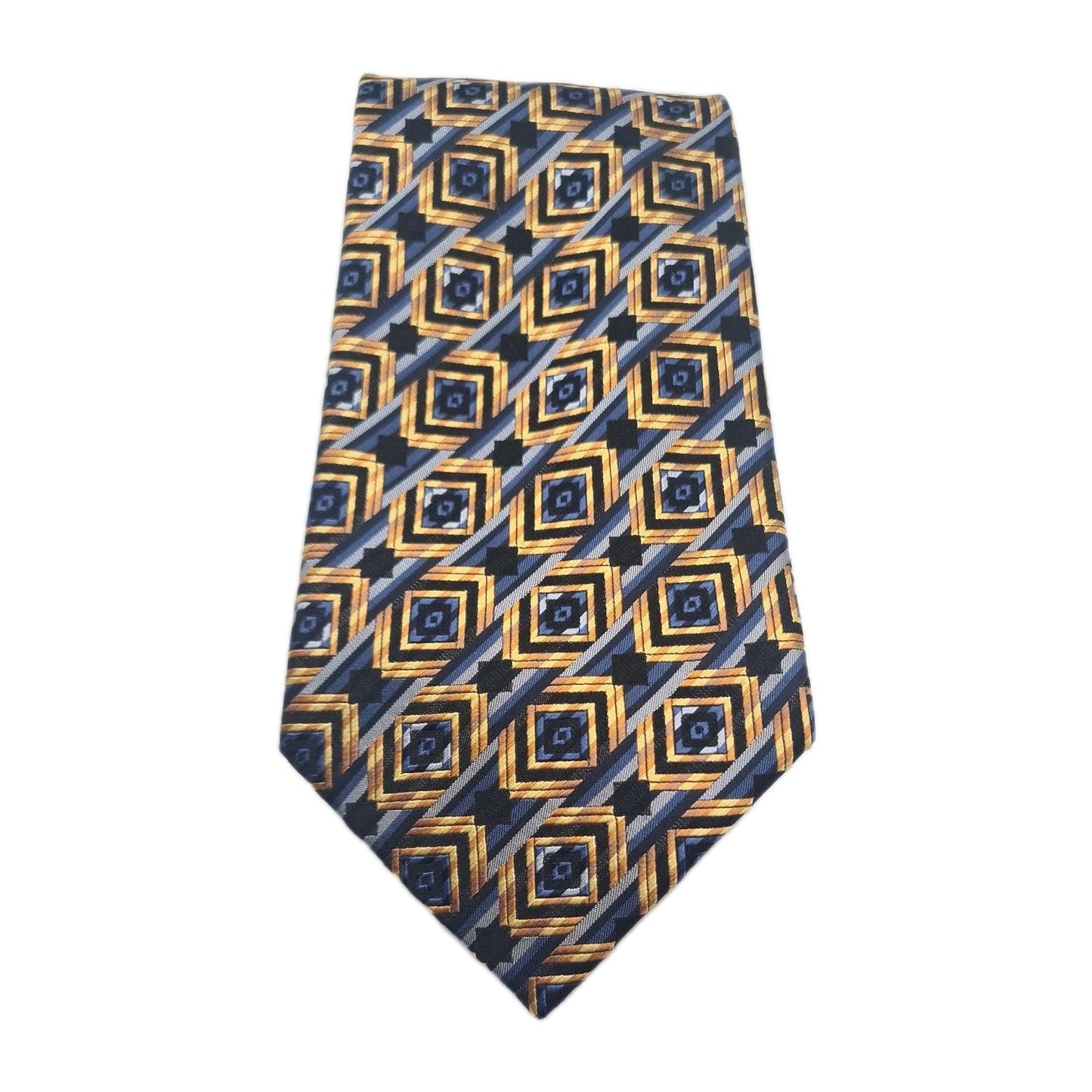 Vintage Geometric Mens Silk Tie Classic Designer Necktie Formal Business Geometric Vintage Mens Tie UK BX8