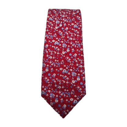 Paul Costelloe Red Flower Mens Silk Tie Classic Designer Necktie Formal Vintage Mens Tie UK BX10