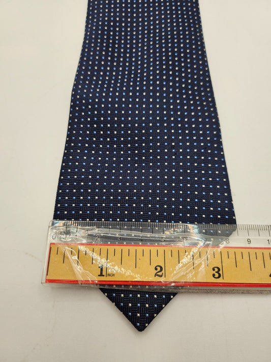 Austin Reed Navy Blue Micro Square Pin Dot Silk Tie