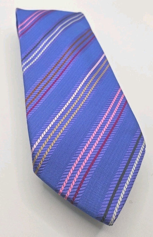 Charles Tyrwhitt Blue stripe Woven Mens Silk Tie Wedding Formal Neck Tie BX17