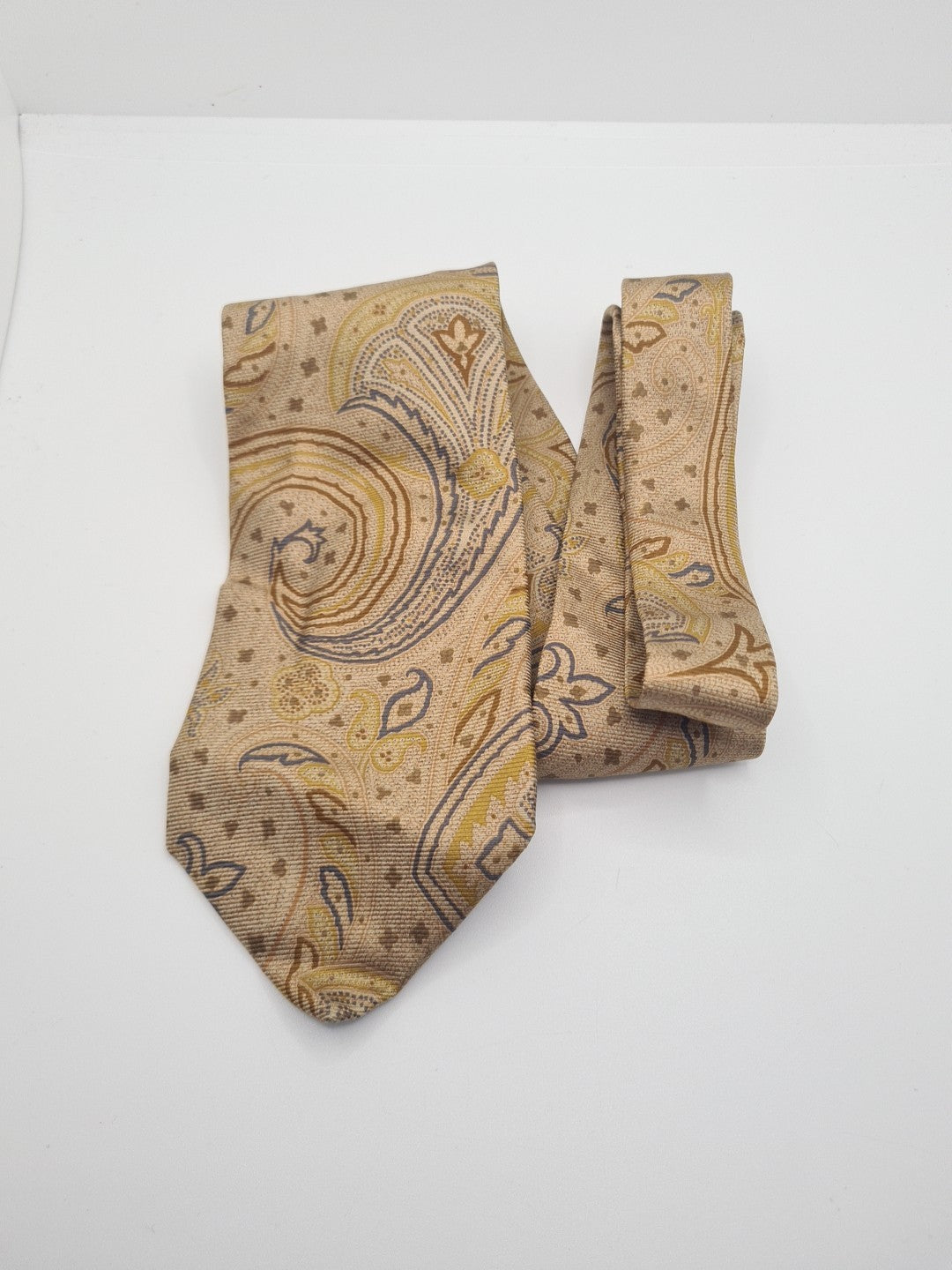 Ermenegildo Zegna Brown paisley Mens Silk Tie Classic Designer Necktie Paisley Vintage Mens Tie UK BX10