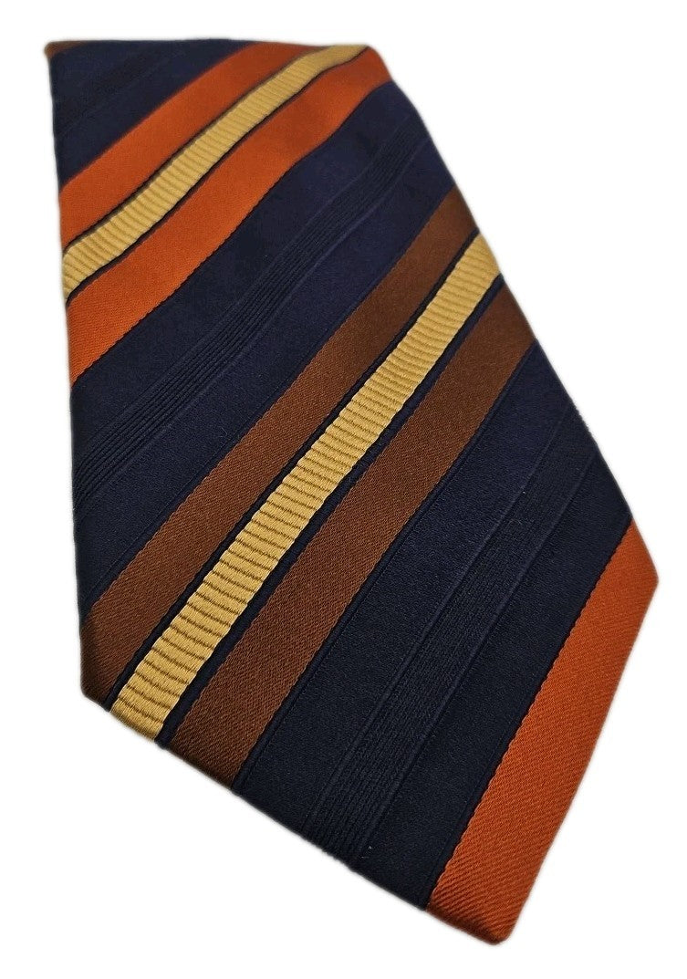 Eton Blue Orange Stripe Mens Silk Tie Wedding Formal Neck Tie BX17