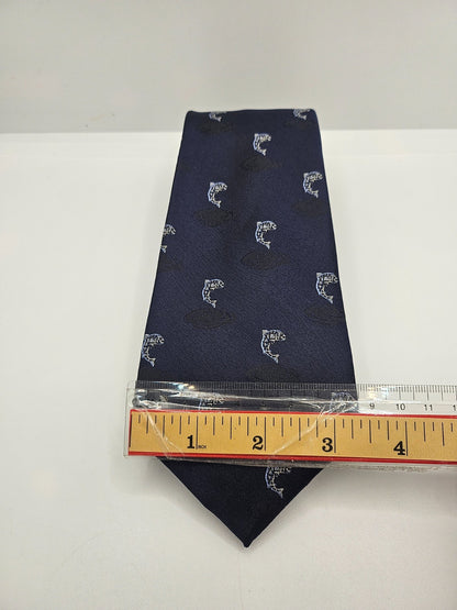 Hawes & Curtis Navy Blue Fish Silk Tie