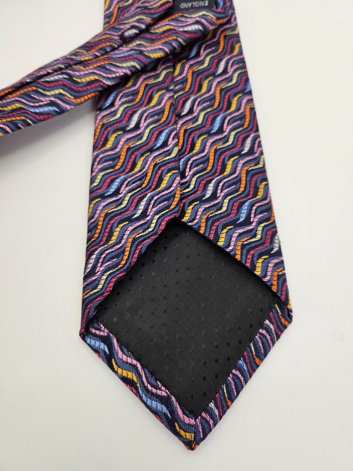 Van Buck Mens Silk Tie Bright Retro Pattern Vtg Wedding Neck Tie R1