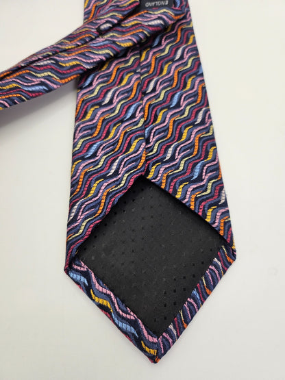 Van Buck Mens Silk Tie Bright Retro Pattern Vtg Wedding Neck Tie R1