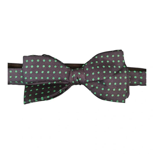 Fredrick Theak Navy Blue & Green Spotted Silk Bow Tie