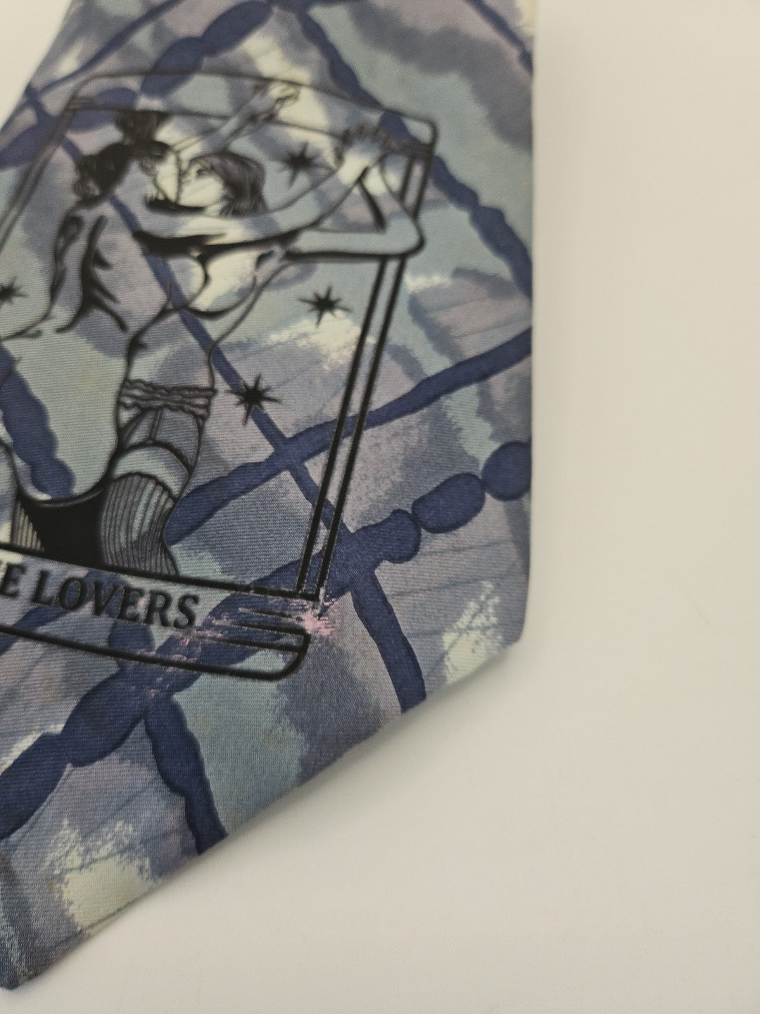 Vintage Tarot Wide Tie | Reworked Vintage Mens Tie UK | Statement Novelty BX13