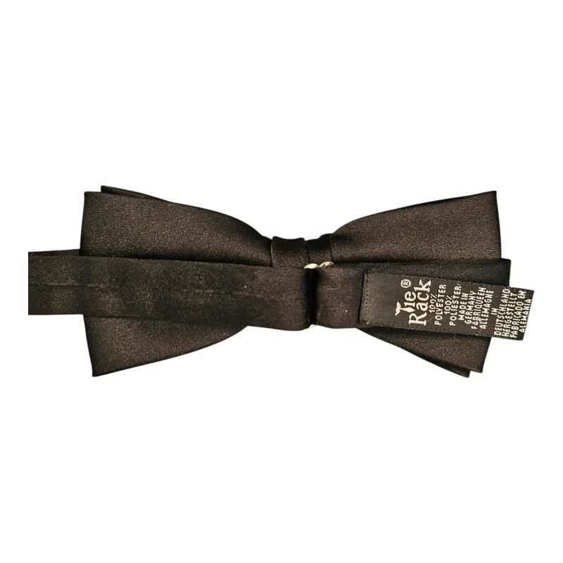 Tie Rack Plain Black Satin Style Bow Tie