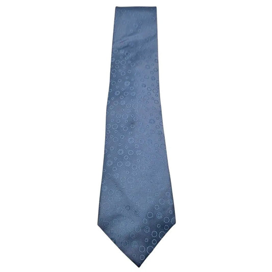 TM Lewin Men's Denim Blue Bubble Jacquard Silk Tie